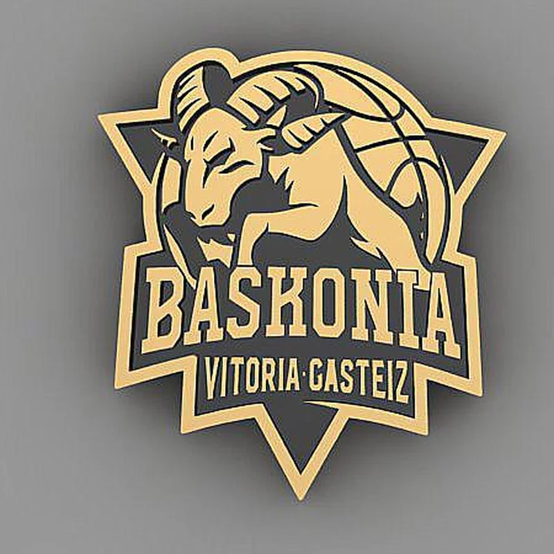 Diseño 3D de un escudo deportivo de Vitoria-Gasteiz en oro